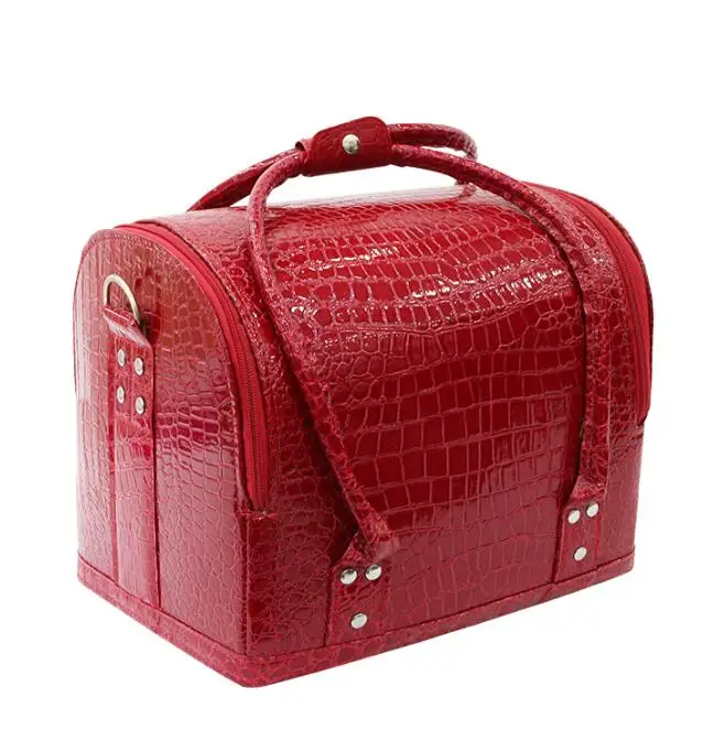 Women PU Leather Makeup Storage Suitcase Makeup Organizer bag Makeup Organizer Box Woman Cosmetic Suitcase Toiletry Cosmetic Bag