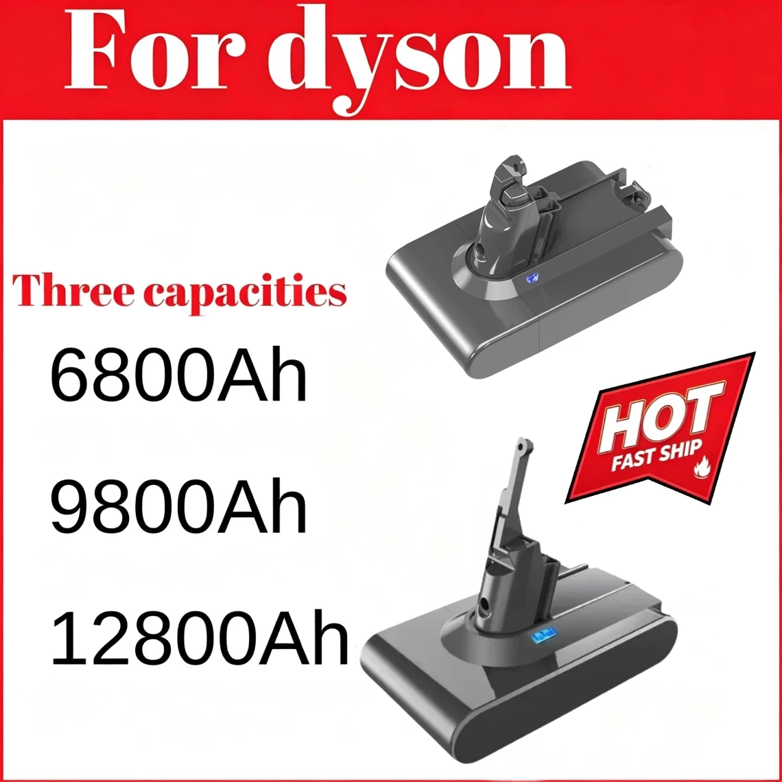 100% New Vacuum Cleaner rechargeable Battery for Dyson V6 V7 V8 Series SV07 DC62 DC58 DC31 Absolute Fluffy Animal Pro Bateria