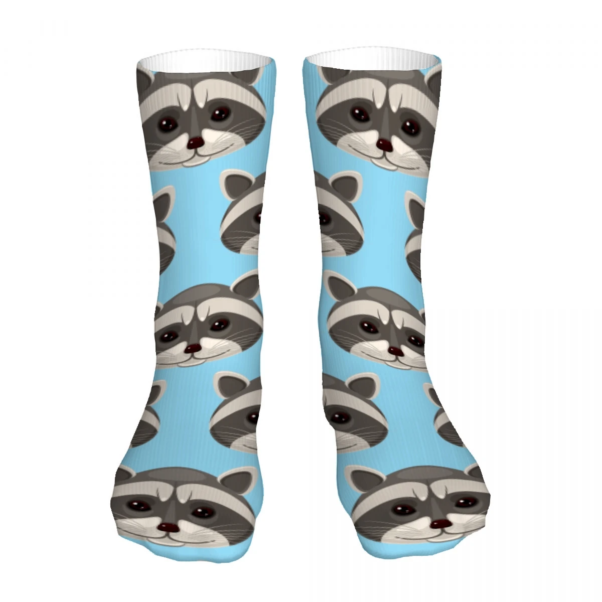 Raccoon Pattern Mens Womens Funny Crew Socks Cool 3D Printed Design Socks Fashion Comfortable Basketball Socks