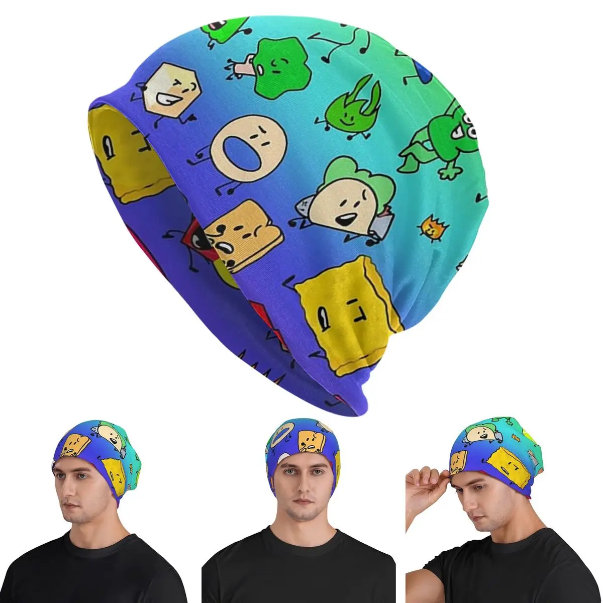 

BFDI All Characters (Rainbow) Skullies Beanies Hats Warm Autumn Winter Outdoor Cap Knitted Bonnet Caps for Men Women Adult
