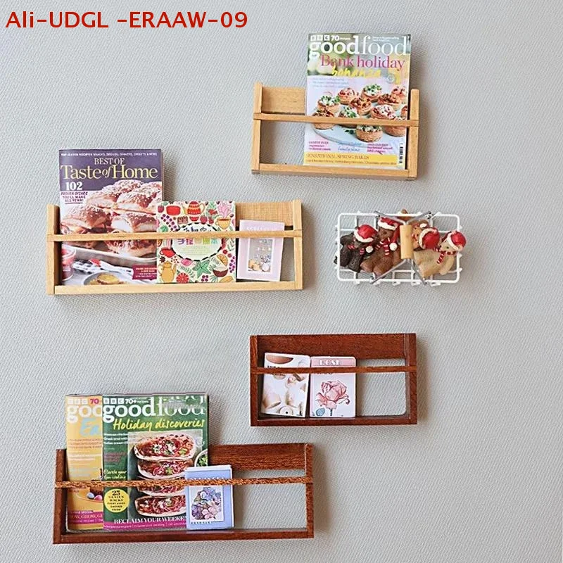 1 Set Miniature Small Ornament Dollhouse Simple European Solid Wood Storage Cabinet Rack Bookshelf Cabinet Furniture