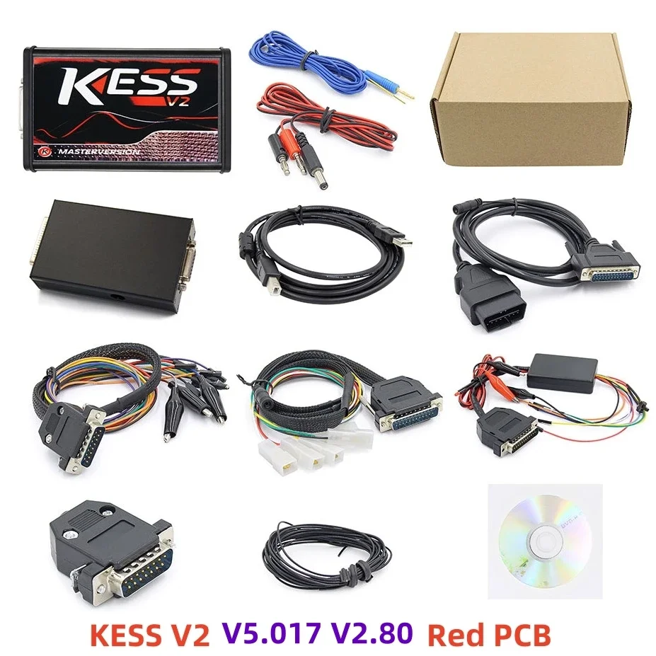 EU Online Unlimited KESS 2.80 EU Red V5.017 KTAG V7.020 4 светодиода 2.25 OBD2 OBD2 Автомобильный комплект для настройки чипов ECU 5.017 k-tag Programmer Tool