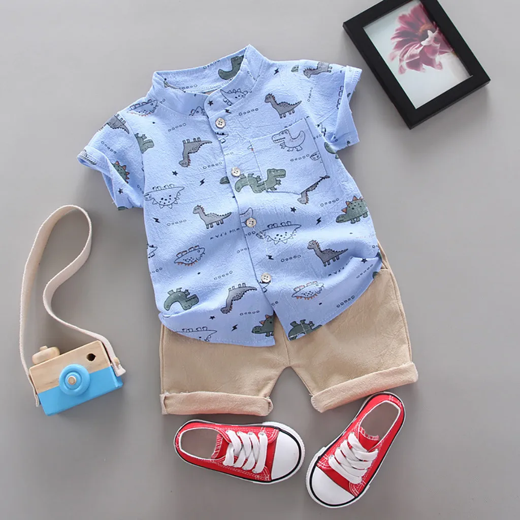 

Toddler Tops+Pants Set Boys Cartoon T-shirt Dinosaur Kids Baby Outfits Boys Outfits&Set 9 to 12 Month Baby Boy Clothes