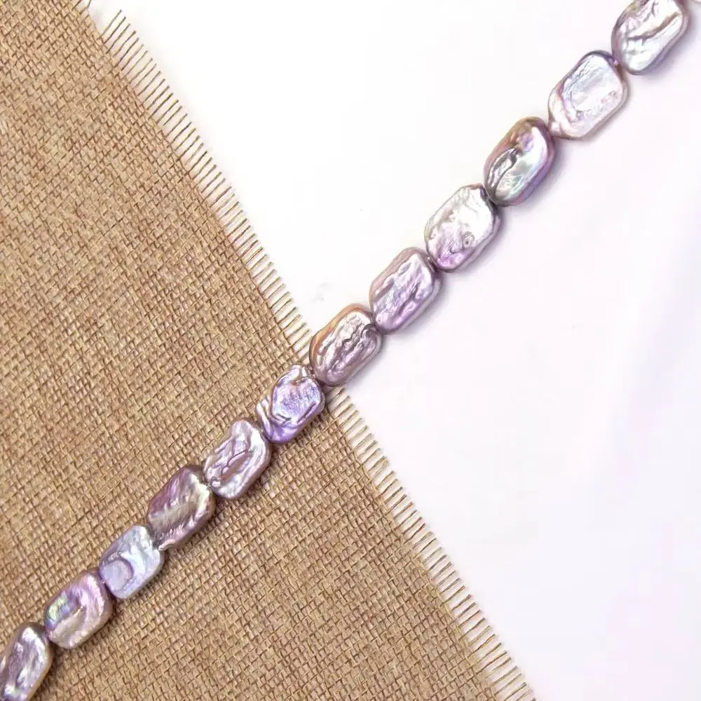 

Purple Natural Freshwater Pearl Beaded Baroque Rectangle Loose Beaded DIY Bracelet Necklace Accessories 12-13x17-18mm 1Strand