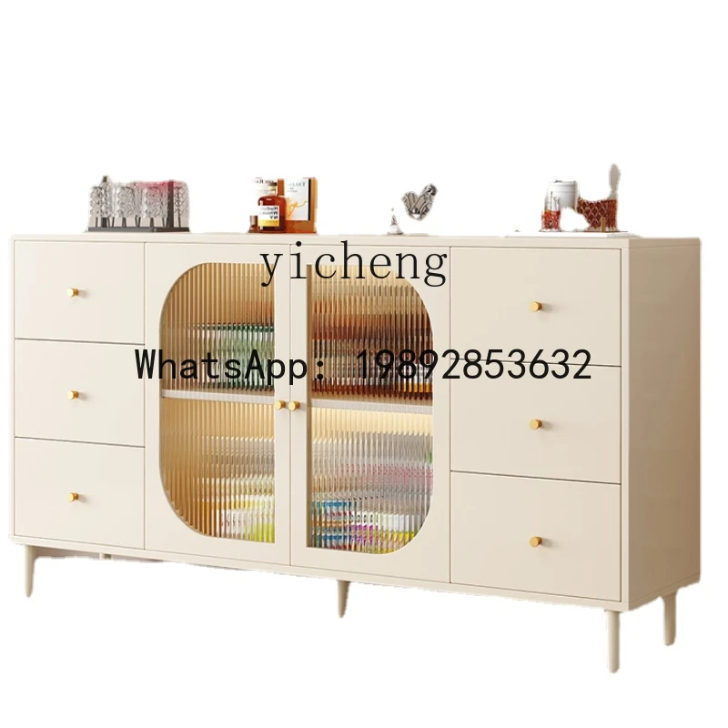 Rattan Wine Cabinet Display Cabinet Home Living Room Wall Locker Modern Minimalist Glass Storage Entrance Cabinet