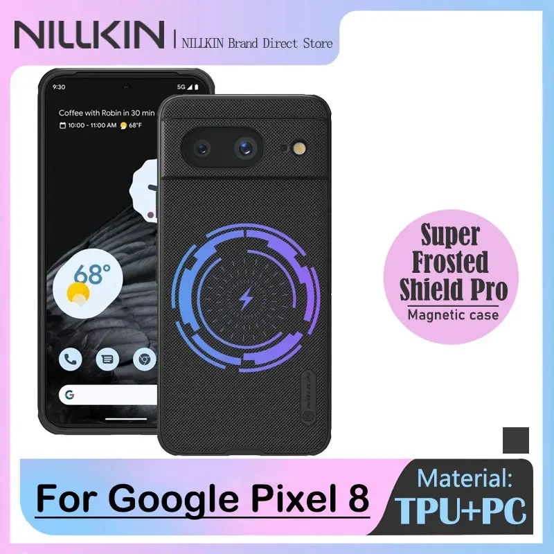 

Nillkin Magsafe Case for Google Pixel 8, Frosted Shield Pro, TPU, Magnetic Wireless Charging, Back Cover for Pixel 8,Shock Proof