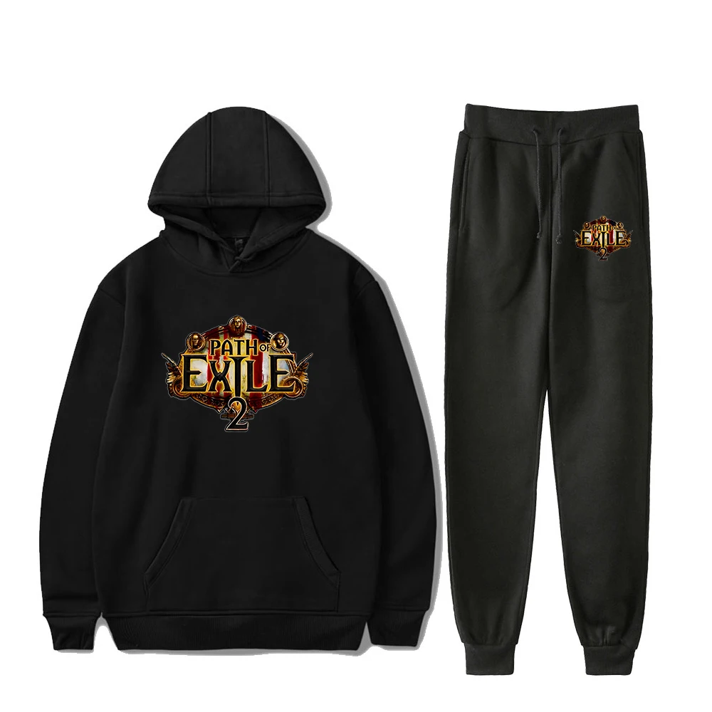 

Hot Game Path of Exile 2 Hoodie Jogger Pants Two Piece Set Sweatshirts+Sweatpants Women Men Trendy Outfit Sets