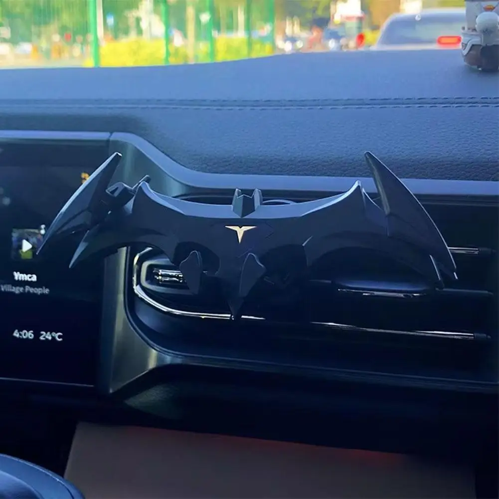 Car Bat Hero Gravity Auto Mobile Phone Stand Snap Air Conditioning Vent Navigation Support Frame Interior Decoration Accessories