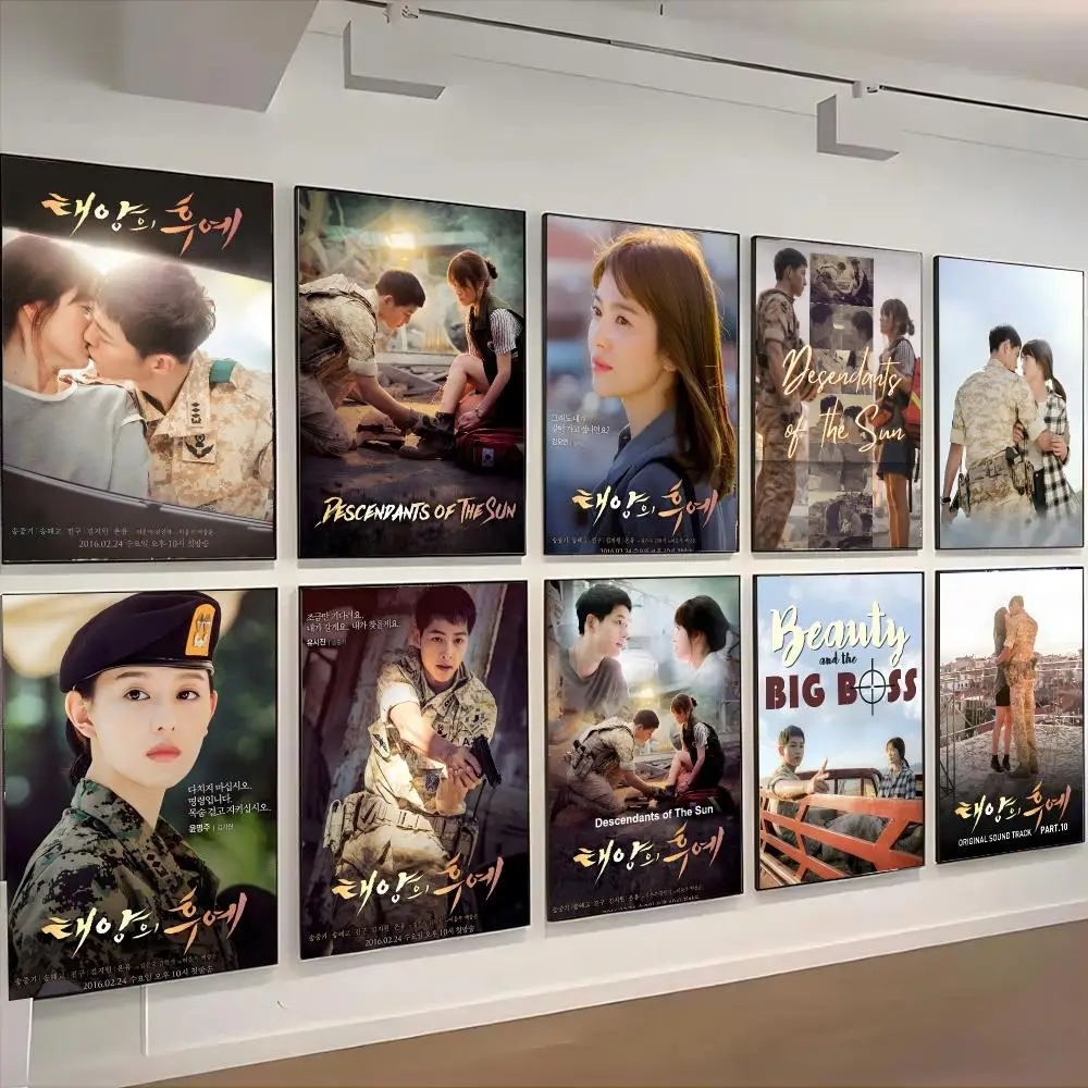 Descendants of the Sun Kdrama 태양의 후예 Poster Living Room Bedroom Party Bar Decor Moisture-proof Art Wall Painting