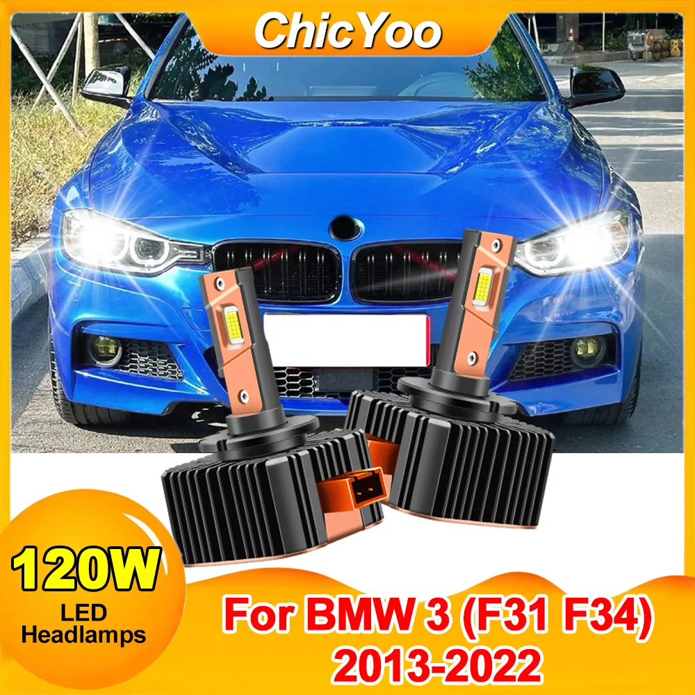 

2PCS Super White D1S 120W Auto HID Xenon Lights Canbus LED Headlamps Bulbs 30000LM 6000K Plug&Play For BMW 3 (F31 F34) 2013-2022