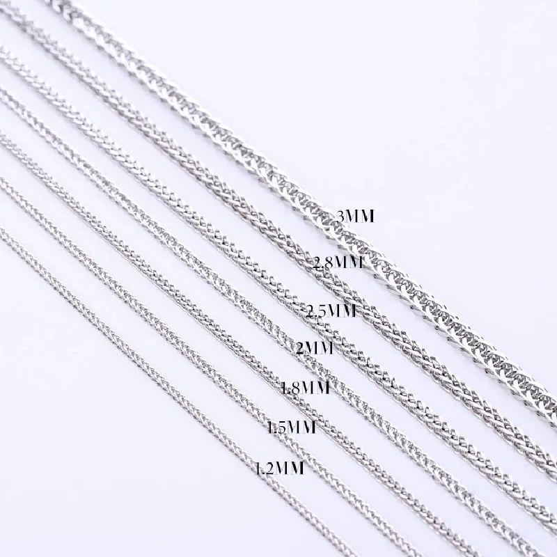 BOCAI Sterling Silver S999 Necklace for Women Men New Fashion Three Circle 1.2-2.8mm Weaven-chain Argentum Jewelry Lover's Gift