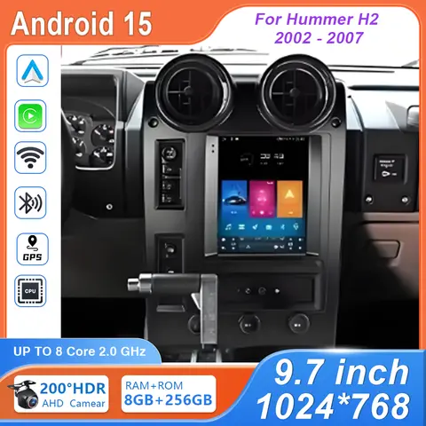 9.7inch For Hummer H2 2002 - 2007 Android Car Radio Stereo Auto GPS 5G Wifi Navigation Multimedia Playe Wireless Carplay din DVD