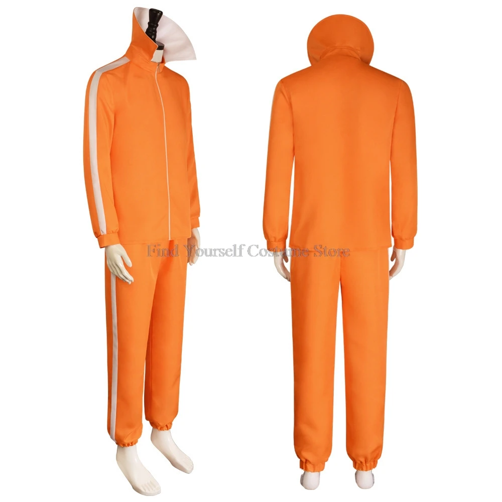 Film Vector Cosplay Kostuum Oranje Jakect Broek Outfits Set Paddenstoel-Vormige Pruik Bril Halloween Fancy Pak Party Pak