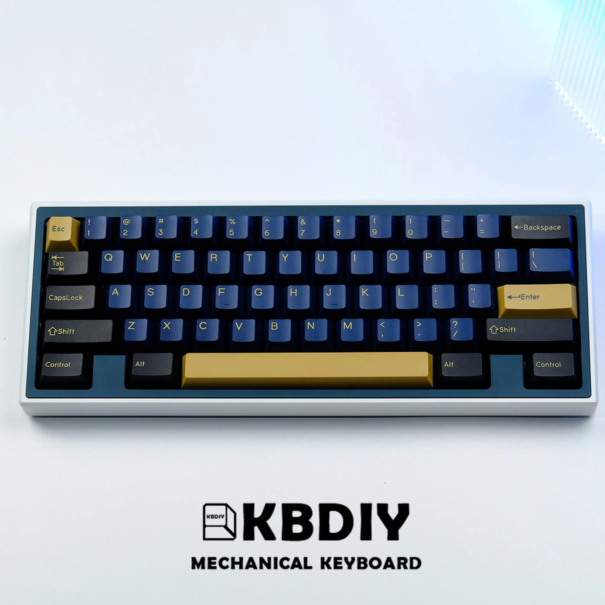 KBDiy 177 Keys/Set GMK Blue Samurai Keycaps for Mechanical Keyboard PBT Double Shot Cherry Keycap Profile ISO MX Switches Custom