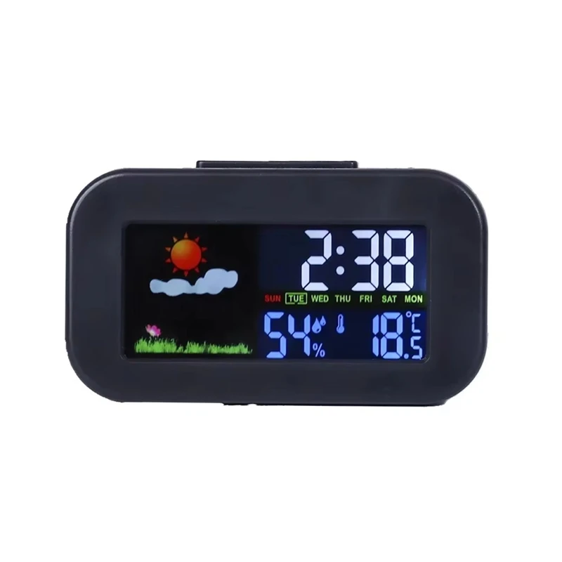 

Hot Sale Weather Station Clock With Color Display Temp&Humidity Monitor Backlit For Kids Teens Students - Bedroom Dorm Desk