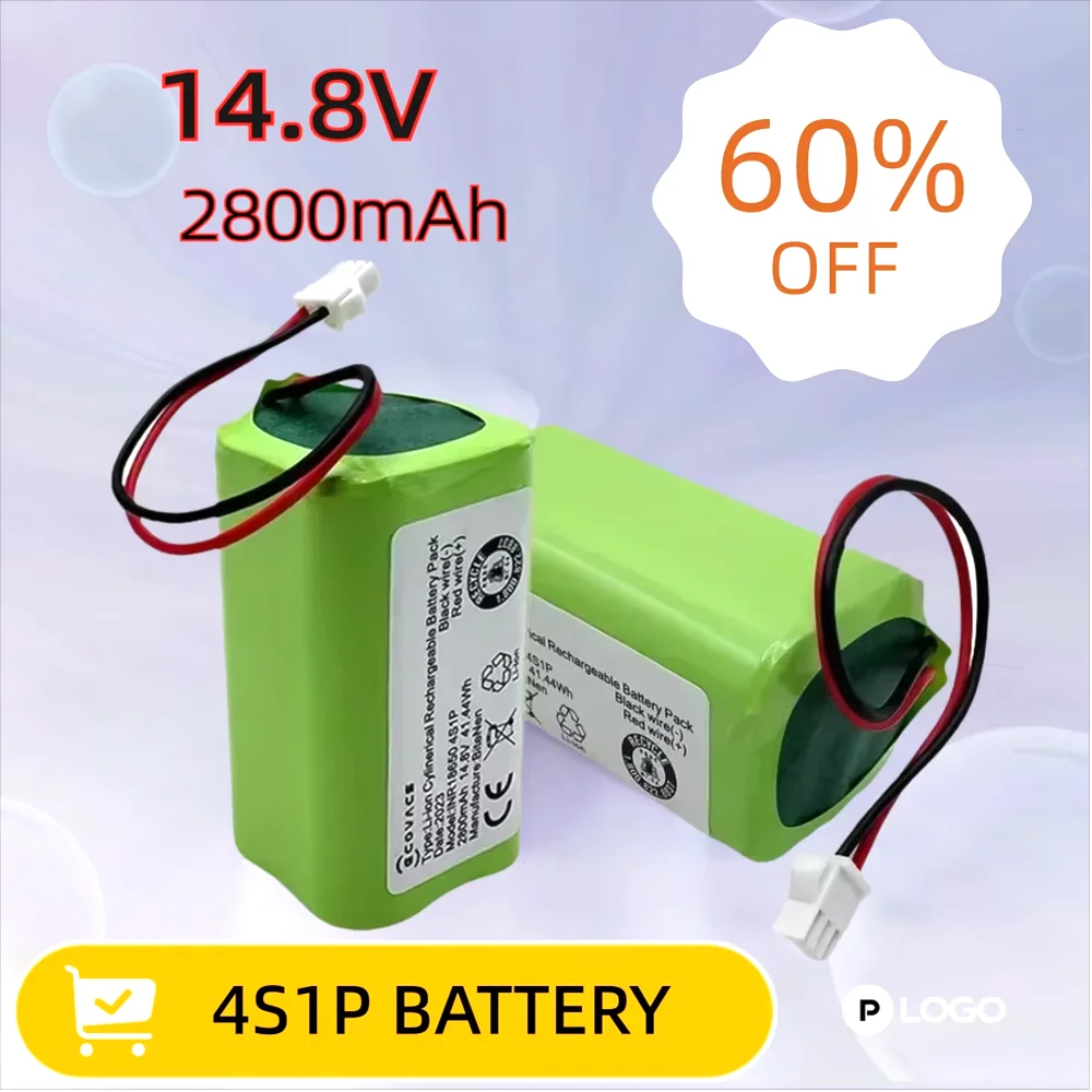 

4S1P 14.4V 2800mAh Li-ion Battery for Conga Excellence 990 1090 Ecovacs Deebot N79S N79 DN622 Eufy Robovac 11 11S 12 35C X500