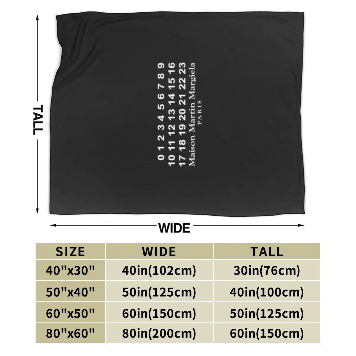 French Margiela Luxury Fashion House An Ultra-Soft Micro Fleece Blanket