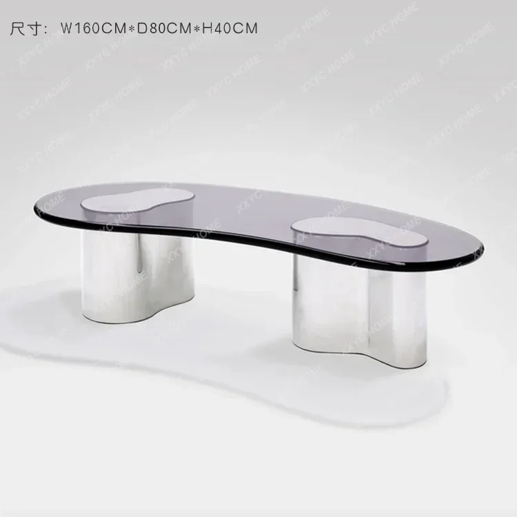 

HModern design creative fashion special-shaped acrylic metal coffee table coffee table