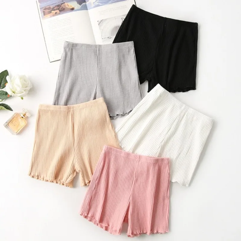 Plus Size Women Shorts Under the Skirt Big Large Summer Seamless Protective Spandex Hip-up Safety Pants Skirt Underpants White