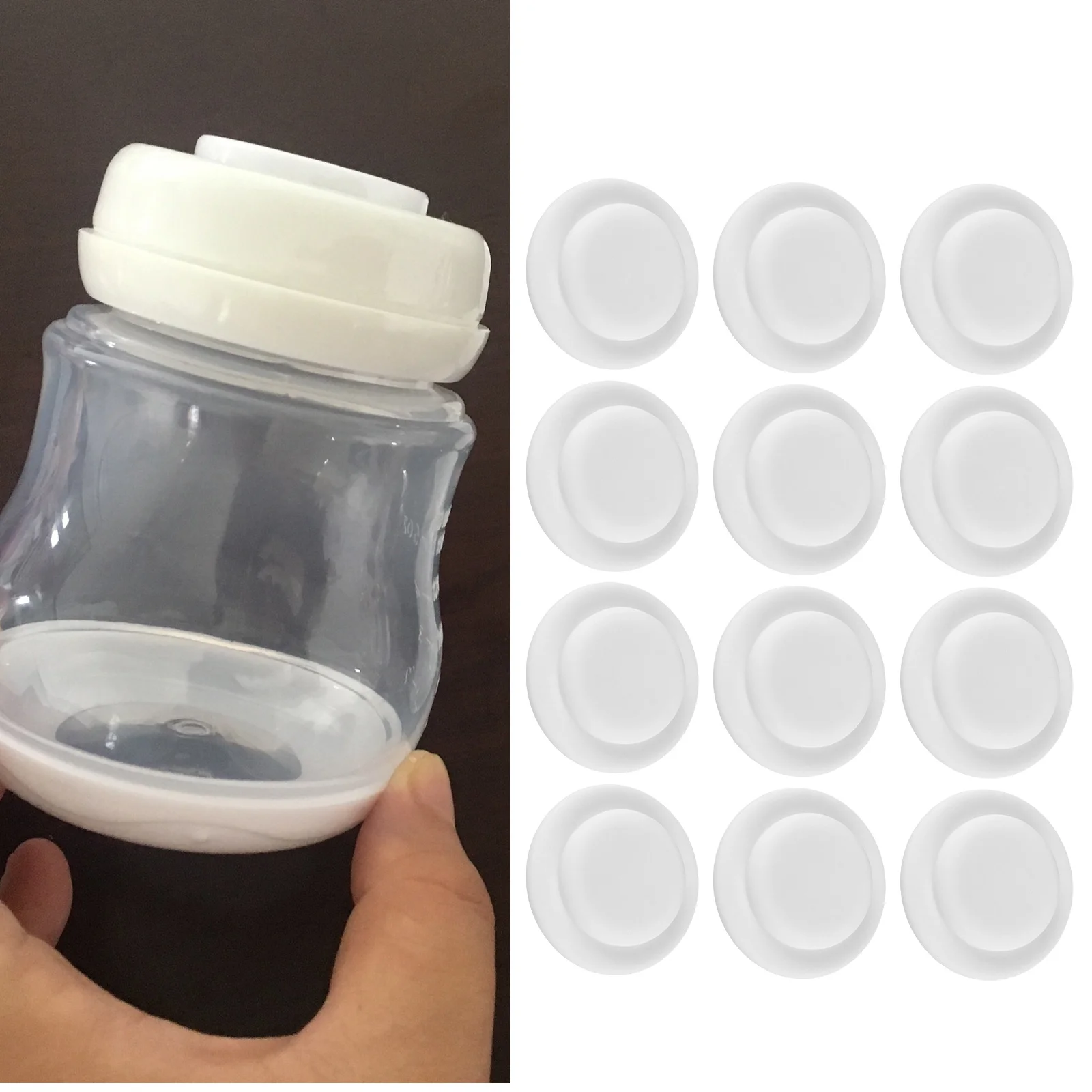 

1Set Silicone Milk Storage Cup Seal Gasket Milky White Frosted Surface High Temp Resistant Leak Proof Bottle Seal for Travel