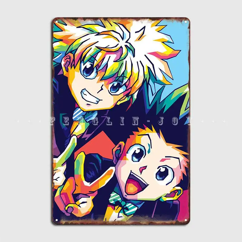 Gon And Killua Hxh Metal Sign Club Kitchen Vintage Plaques Tin Sign Poster