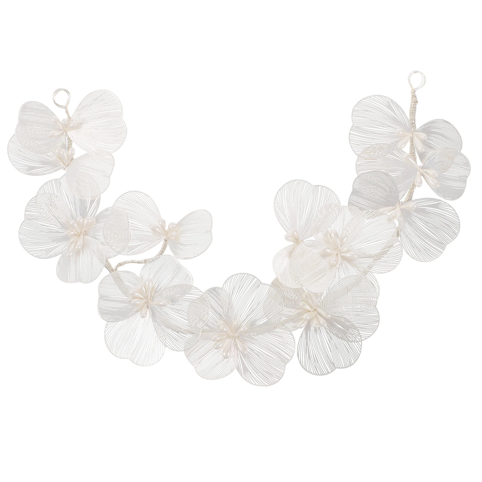 

Petal Hair Accessories Exaggerated Metal Headband Silver Color Durable Wedding Bridal Hairstyle Party Floral Bridesmaid Hairband