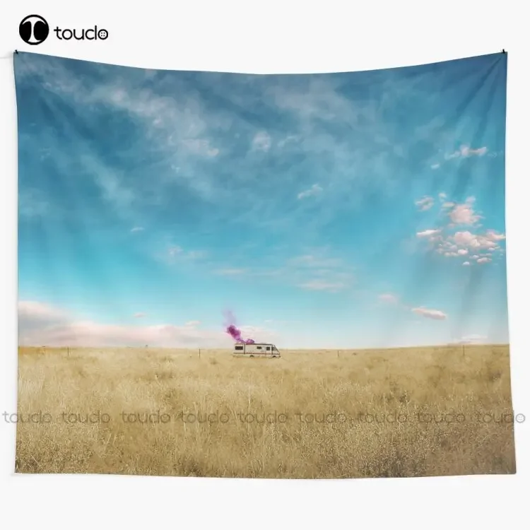 Caravan Breaking Bad Walter White Jesse Pinkman Blue Sky Tapestry Blanket Tapestry Bedroom Bedspread Decoration Hanging Wall