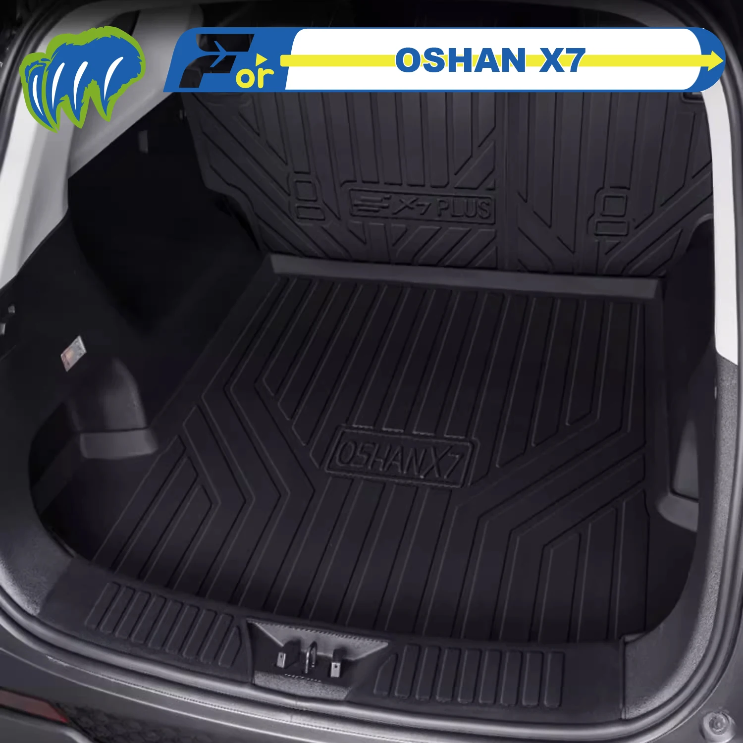 

For Changan OSHAN X7 PLUS 2020-2025 Custom Fit TPE Car Trunk Mat Cargo Mat 3D Shaped Laser Measured Trunk Liners Chair-back Mat