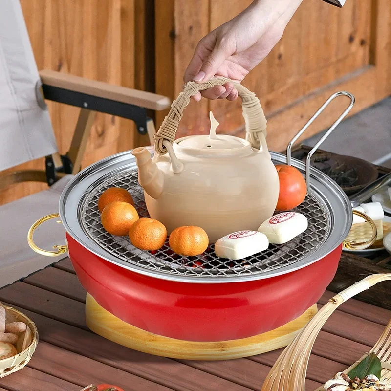 Family Outdoor BBQ Portable BBQ Grill Stainless Steel Thickened Durable Easy to Clean Multi-party BBQ Grill