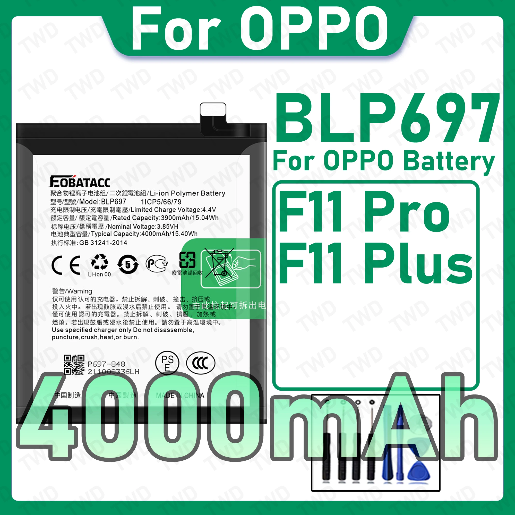 BLP697 Brand New High Capacity Rechargeable Li-ion Replacement Battery For OPPO F11 Pro F11 Plus Bateria+Free Tools
