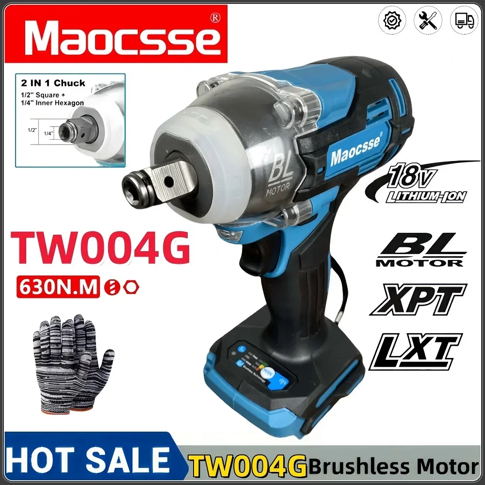 

Makita TW004G Cordless wrench 18V Brushless electric impact wrench 1/2 inch vehicle service tool 18V battery rechargeable