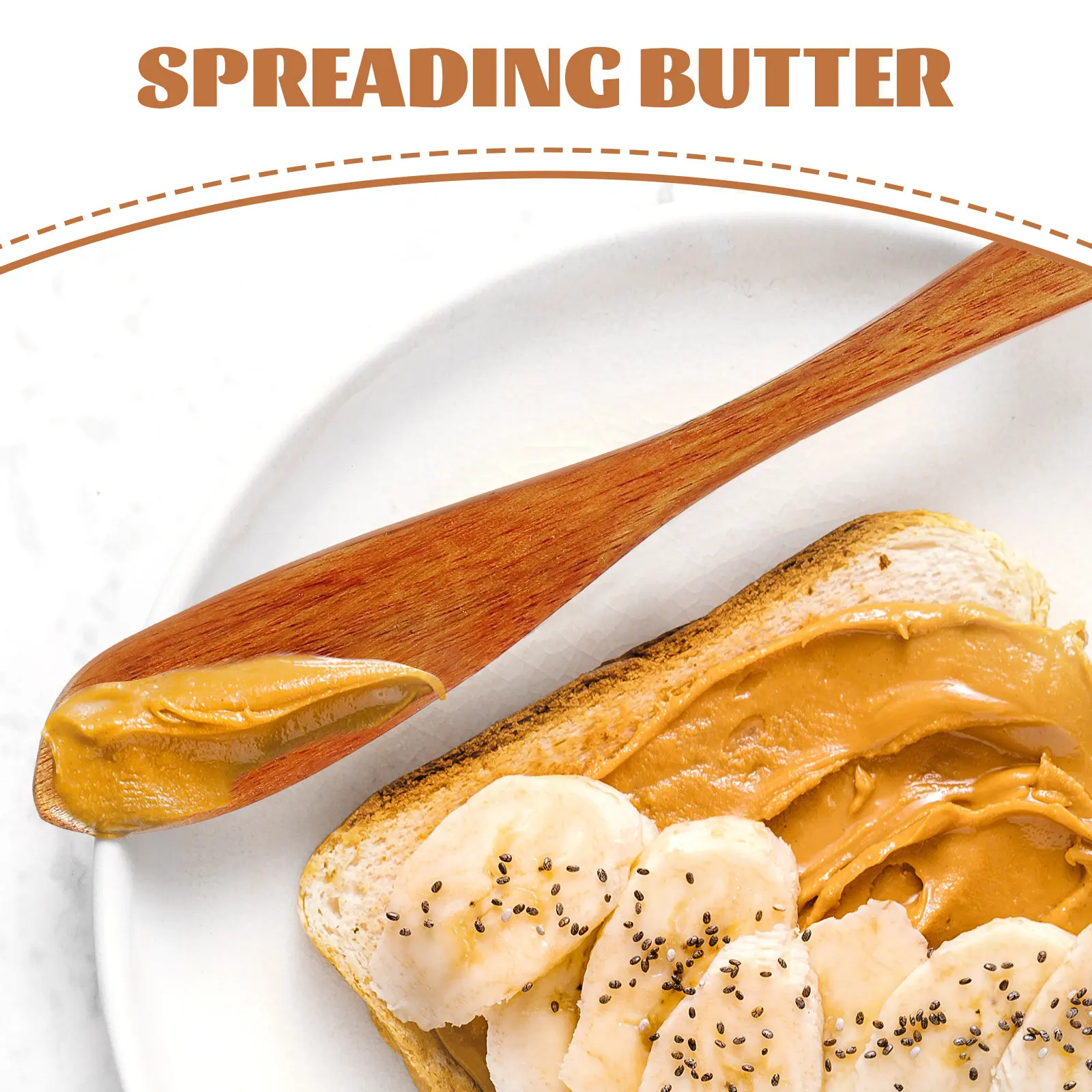4Pcs Wooden Butter Knives Set Smooth Surface Jam Spreader Cream Knife for Dessert Shop Restaurant Bakery Home Use Wood Butter