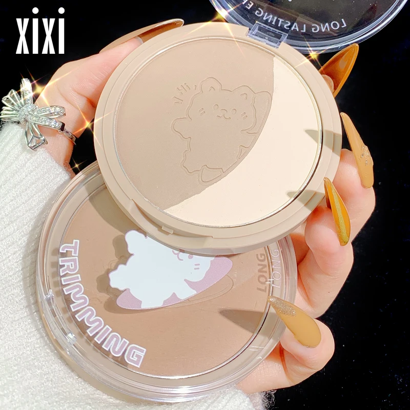 Natural 3D Bronzer Contour Powder Palette Long-lasting Smooth Matte Facial Highlight Makeup Waterproof Shadow Powder Cosmetics