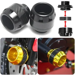 2PCs Universal Motorcycle Falling Protectors Carbon Fiber Motorbike Wheel Tire Crash Safety Falling Protection Wheel Tyre Slider