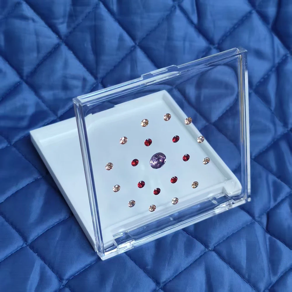 3-6mm Round Diamond Storage Box Loose Gemstone Jewelry Display Case 100 Grids Bare Stone Cover Tray Zircon Gems Packaging Box