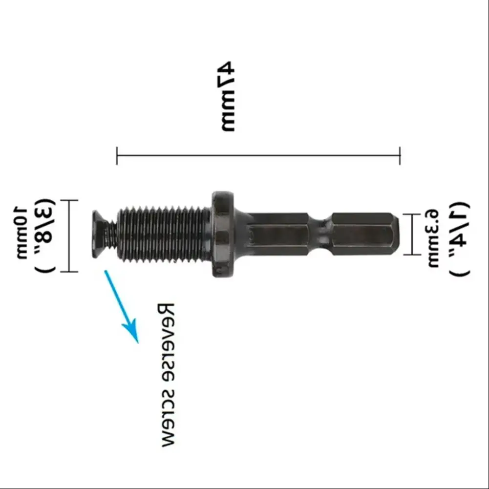 1/2 Pcs Drill Chuck Adaptor 1/4 Inch Hex Shank Adapter To 1/2inch 3/8 Inch Male Thread Electric Drill Bits Quick Change Converte