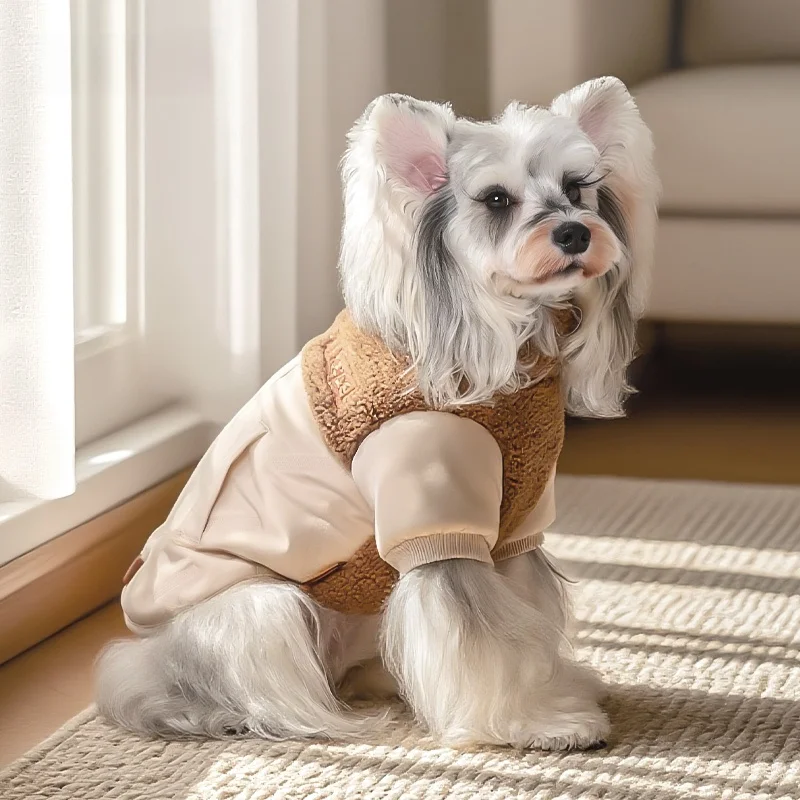 

Утепленная хлопковая куртка Hoopet для домашних животных: осенне-зимняя уличная одежда для маленьких собак, теплая повседневная куртка-жакет с защитой от потери