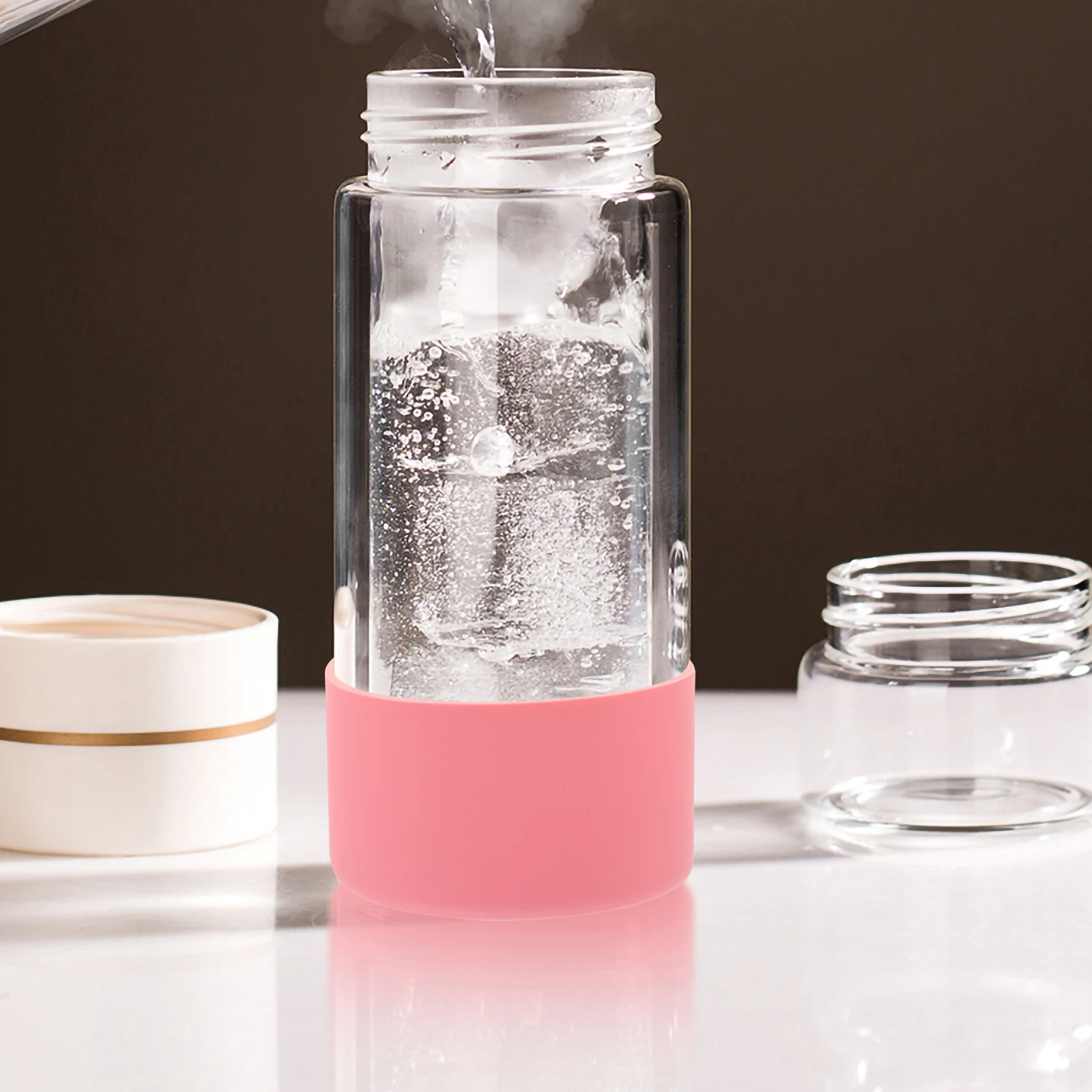 

2 Pcs Glass Cup Anti-slip Cover Silicone Sleeve Water Bottle Boot Bottom Protector Boots Protective Sports
