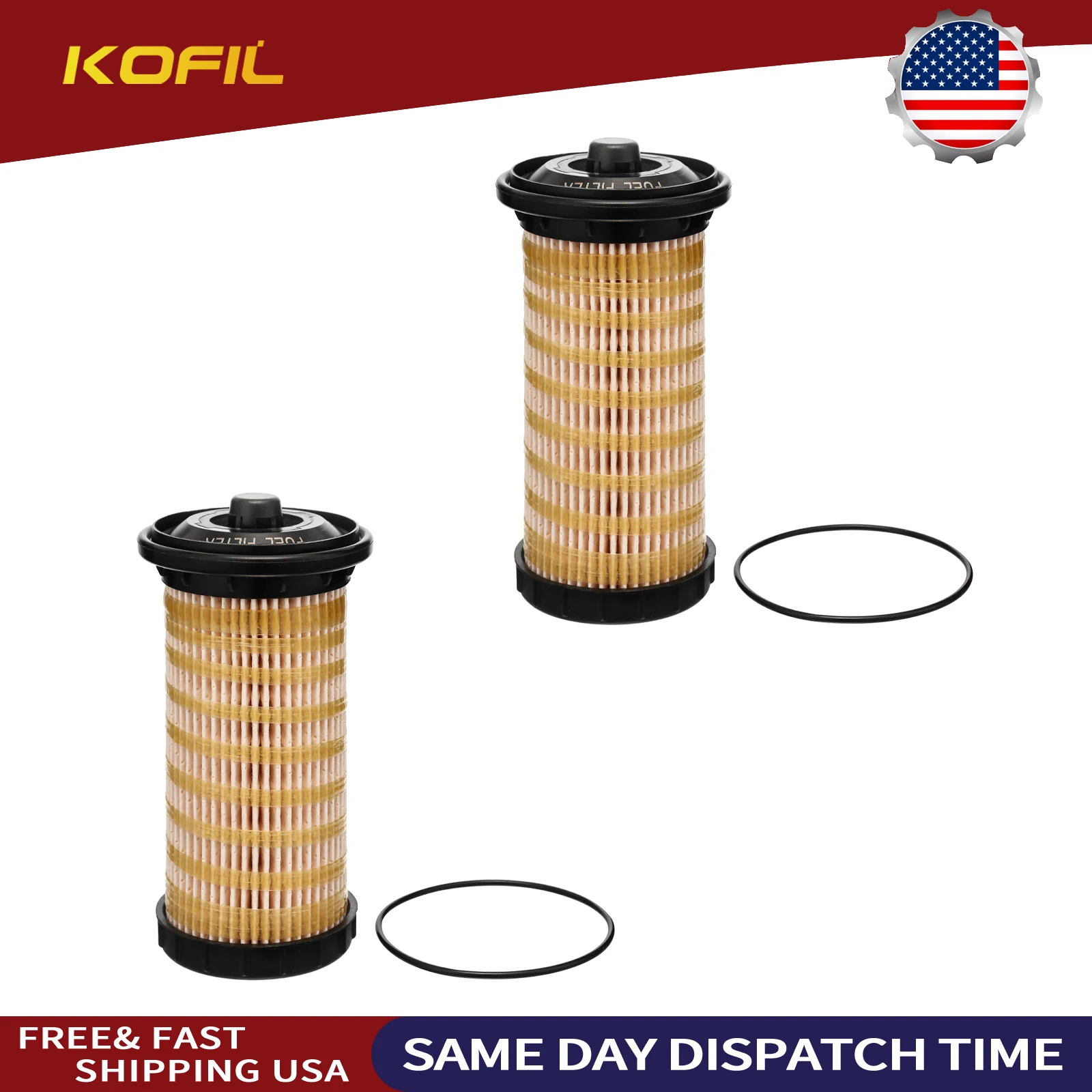 

2PCS 360-8960 Engine Fuel Filter 3608960 For Excavator 4461492 360-8958 467-1181 EF55040 For C4.4 C3.6 312D