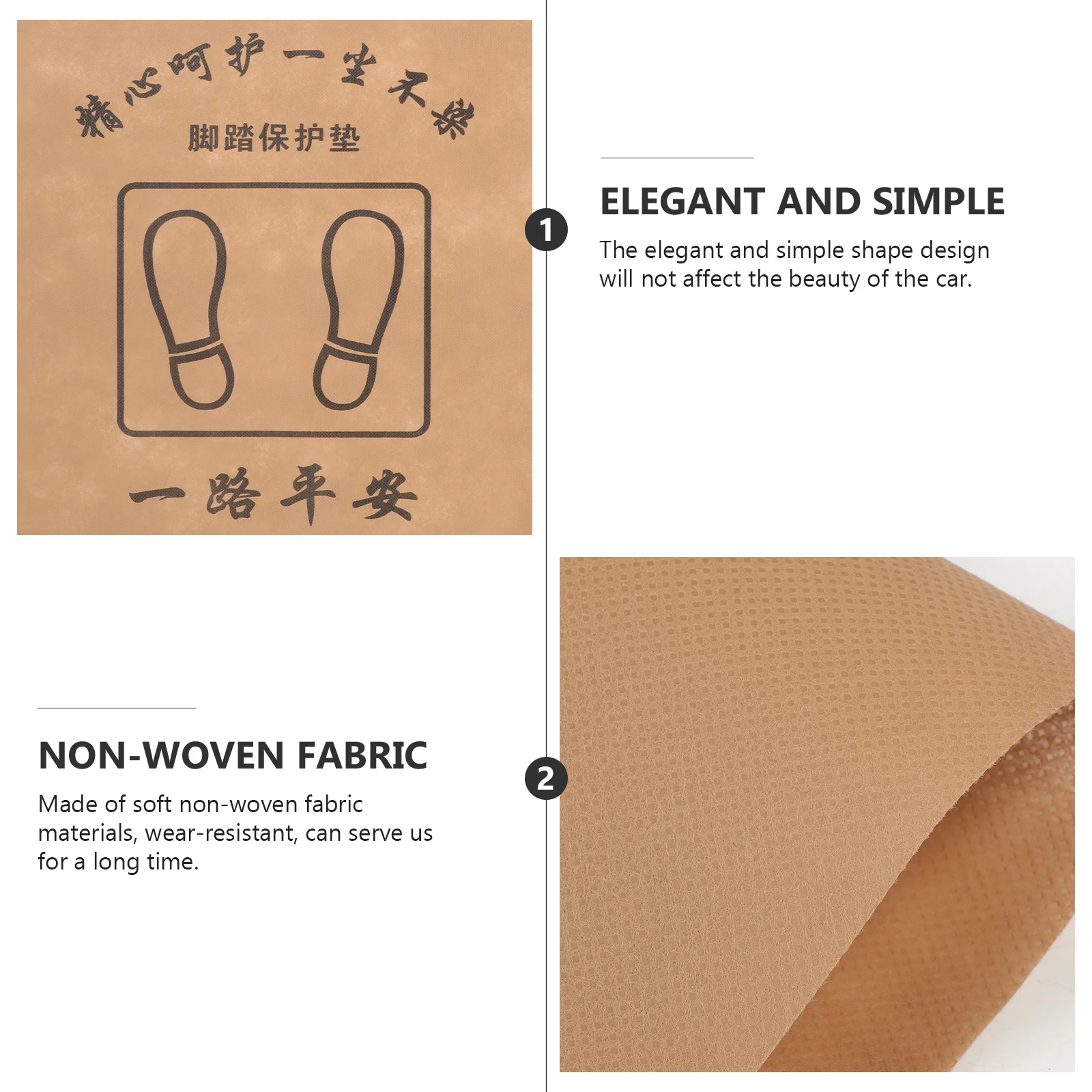 

50Pcs Non-Woven Car Foot Mats Elegant Simple Design Fabric Floor Mats for Cars Rainy Day Driving Safety Enhancement