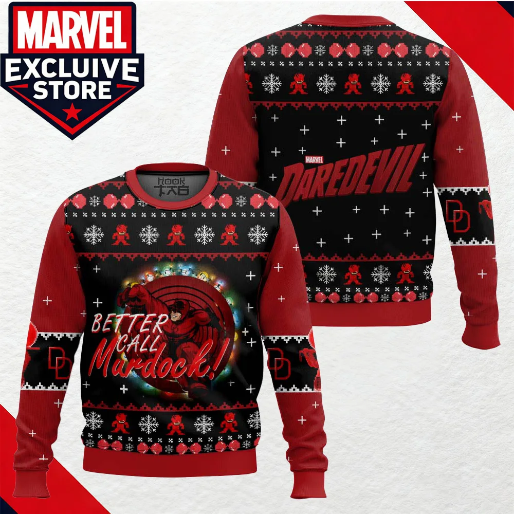 

Daredevil Matthew Michael Murdoch American Superhero Street Hero Marvel Christmas Ugly Sweater Men's Winter Sweater Trend