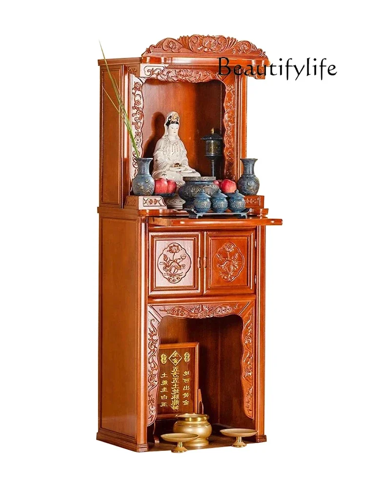 

Solid Wood Altar Cabinet Household Avalokitesvara Buddha Sets Altar Buddha Shrine Shrine Buddha Cabinet