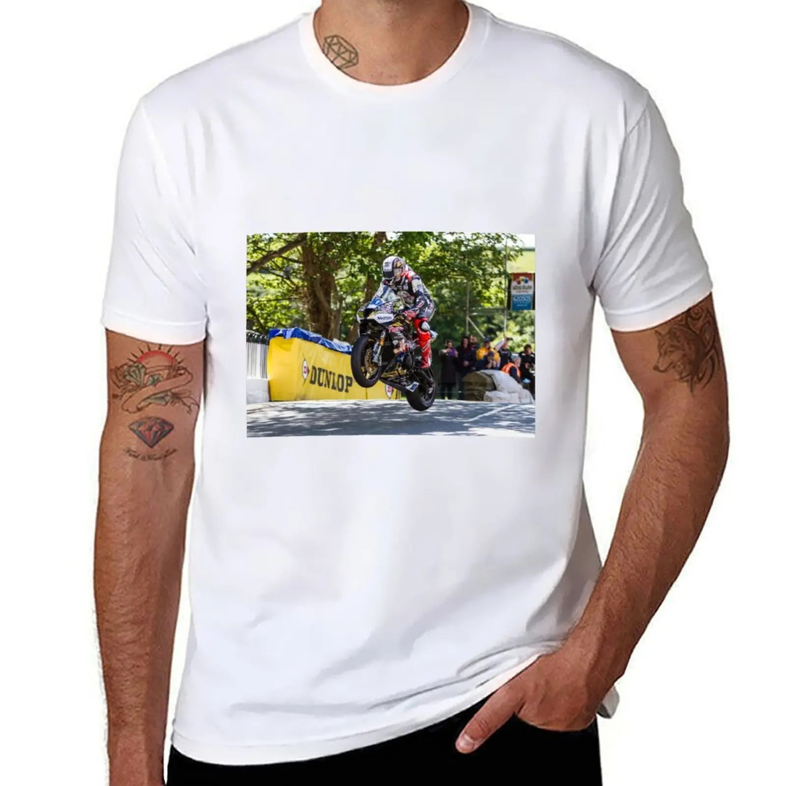 بيتر هيكمان جزيرة مان TT 2019 Supersport سباق تي شيرت تي شيرت شخصية مضحك تي شيرت القطن تي شيرت #1