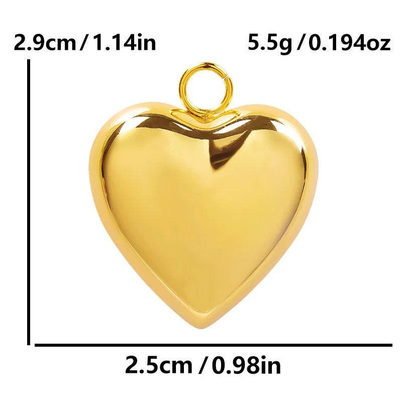 4pcs New Big Heart Acrylic Charms Love Romantic Pendants For Making Diy Jewelry Handmade Stainless Steel Accessories Necklace