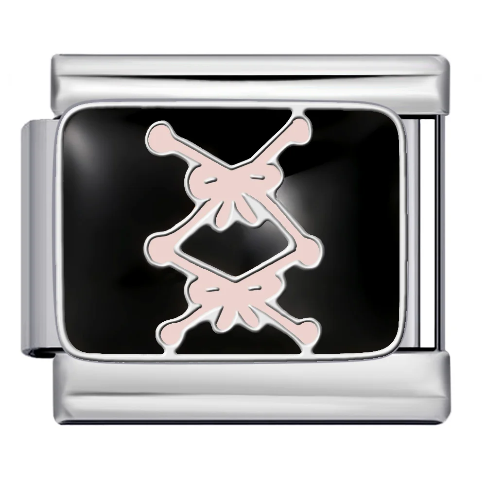 Modischer, silberfarbener, süßer Schwan mit Gittermuster und Blumen, Damen- und Herren-Edelstahlschmuck, Charm, italienische Gliederkette, passend für 9-mm-DIY-Armbänder – Detail 3