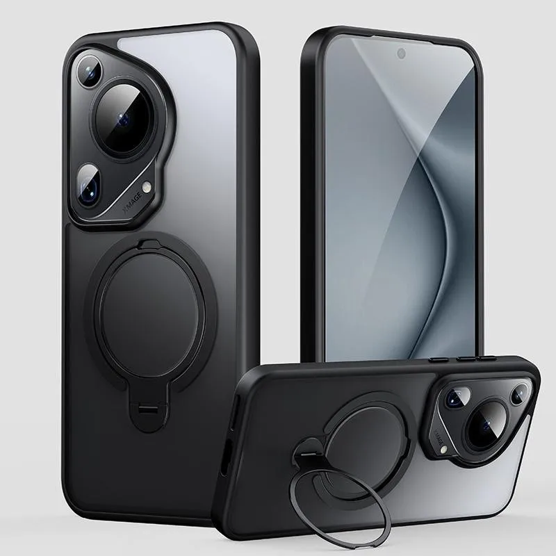 حافظة هاتف شفافة لهاتف هواوي بورا 70 الترا ميت 70 برو 60 حافظة واقية مغناطيسية دوارة قوس MagSafe غطاء مقاوم للصدمات