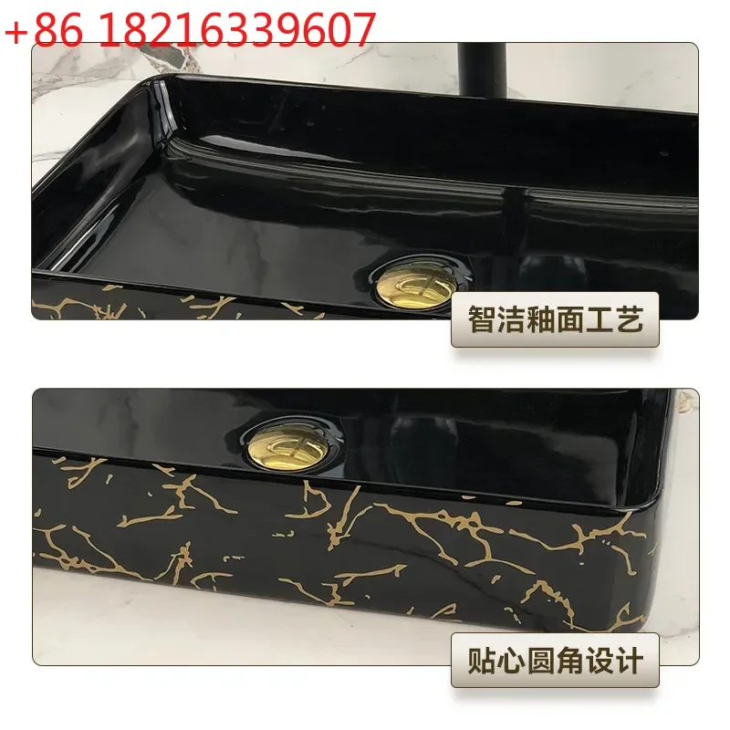 YAOElectroplated Ceramic Vessel Sink Modern Art Basin for Bathroom Vanity Countertop Washbasin Hotel Home Decor Project
