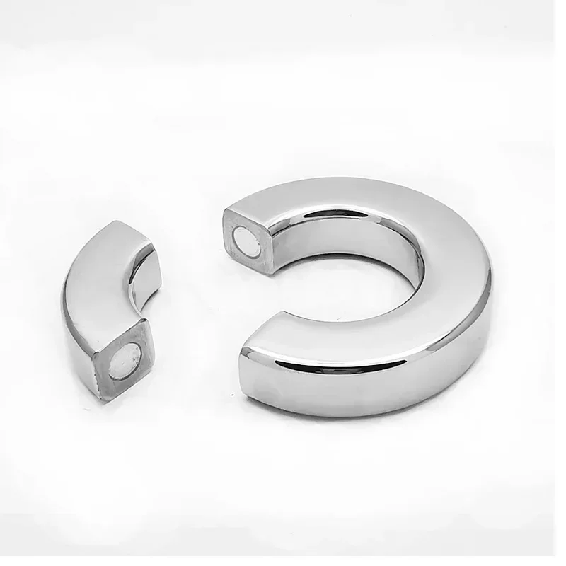 Magnet close Scrotum Lock Bondage Cock Ring Weight Training Heavy Penis Ring Ball  Erection Sex Toys For Man streatchers