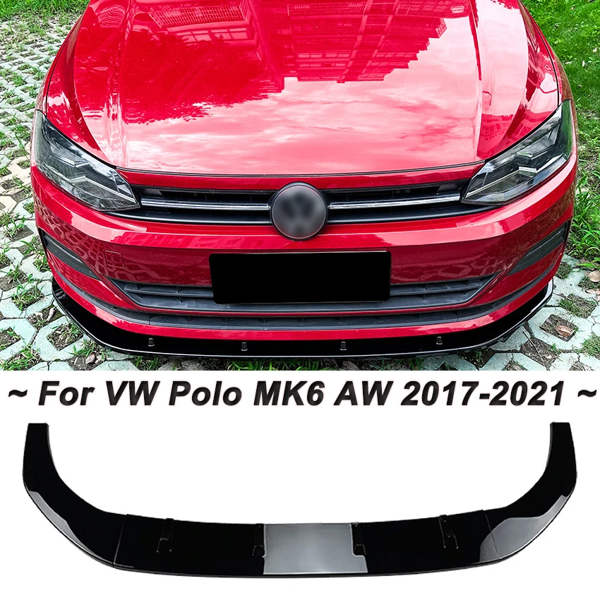 

3Pcs Front Bumper Lip Chin Diffuser Body Kits For Volkswagen POLO MK6 2018-2024 Splitter Spoiler Deflector Tuning Accessories