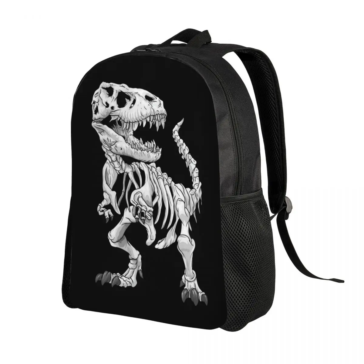 Custom T-Rex Skeleton Dino Bones Backpack Water Resistant School College Paleontologist Dinosaur Bag Printing Bookbag